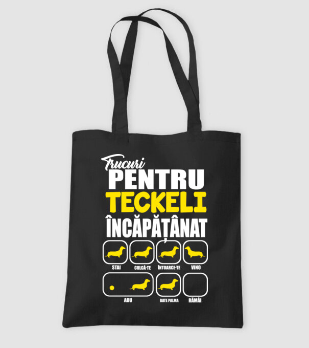 trucuri pentru Teckeli încăpățânați stai culcă-te întoarce-te vino adu bate palma rămâi model negru pe tricou