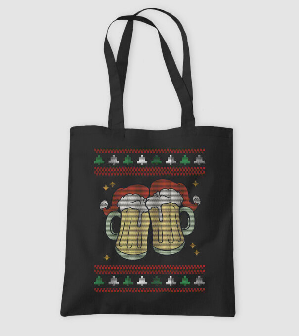 ugly sweater beers model negru pe tricou