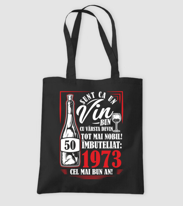 Un Vin Bun 1975 - Negru model negru pe tricou