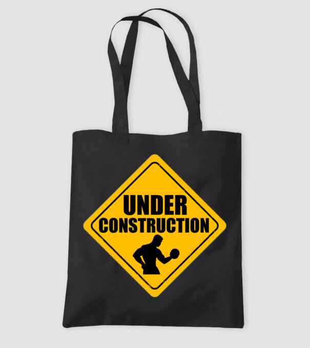 Under Construction model negru pe tricou