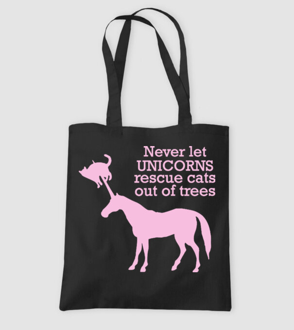 unicorn cat model negru pe tricou