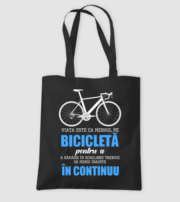 Viața este ca mersul pe bicicletă, pentru a rămâne în echilibru trebuie să mergi înainte în continuu model negru pe tricou