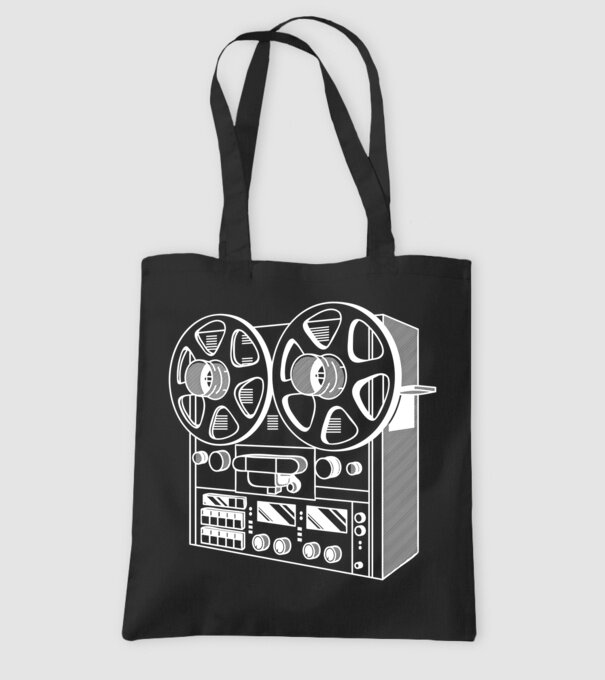 Vintage Reel to Reel Recorder model negru pe tricou