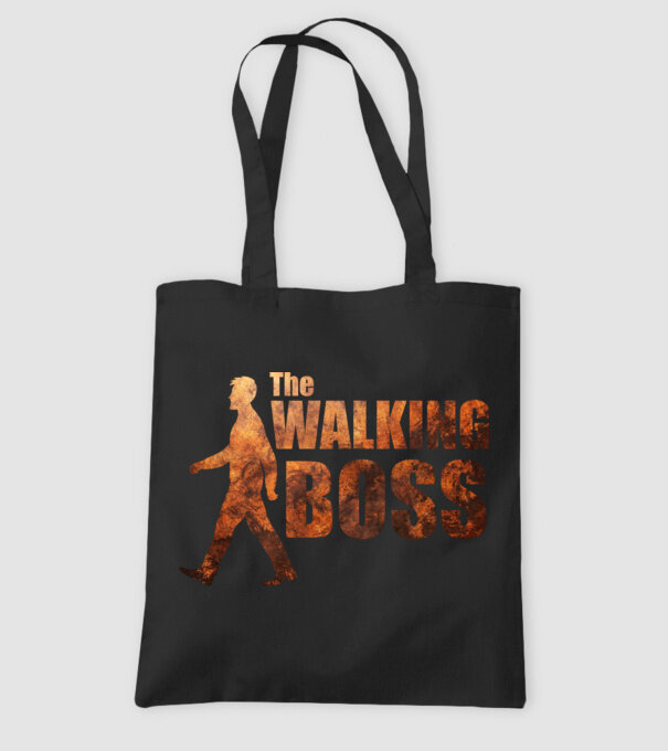 Walking boss model negru pe tricou