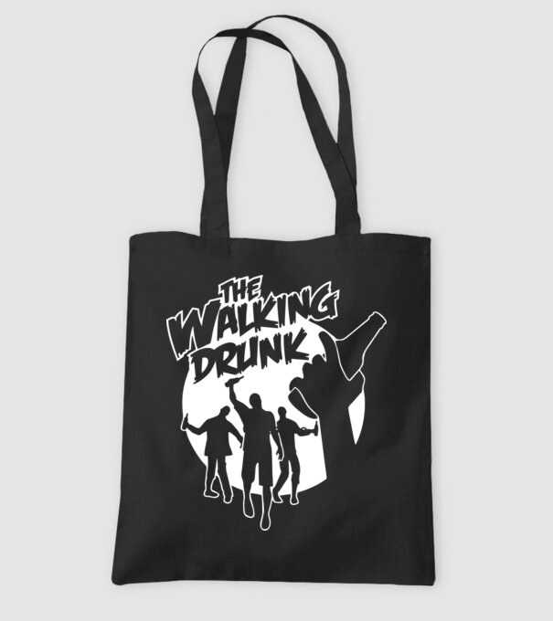 Walking Drunk model negru pe tricou