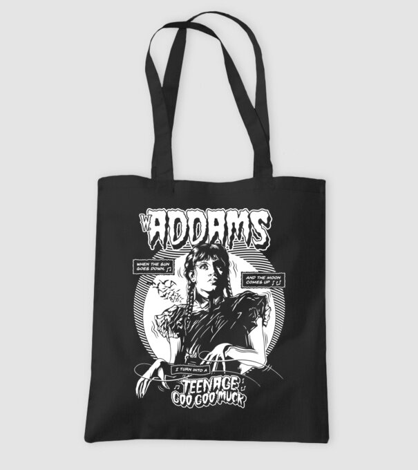 WEDNESDAY ADDAMS TEENAGE GOO GOO MUCK model negru pe tricou