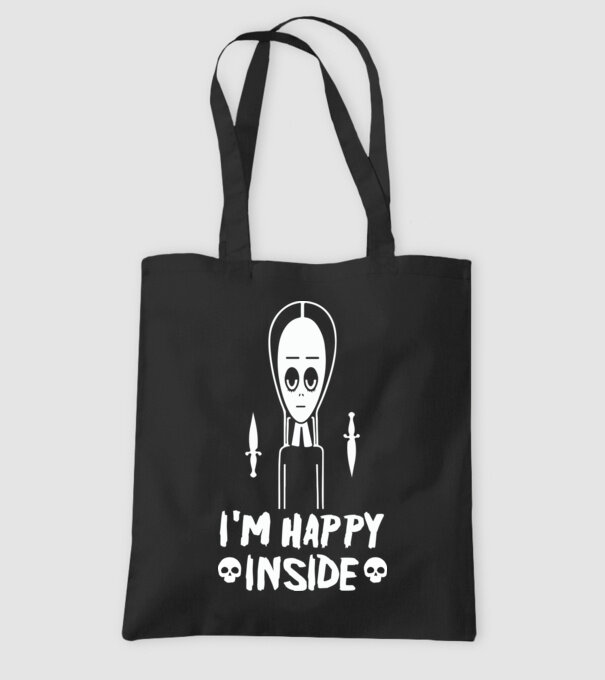 WEDNESDAY Happy inside model negru pe tricou