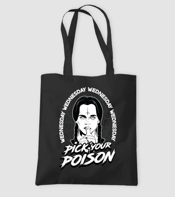 WEDNESDAY Pick your poison model negru pe tricou