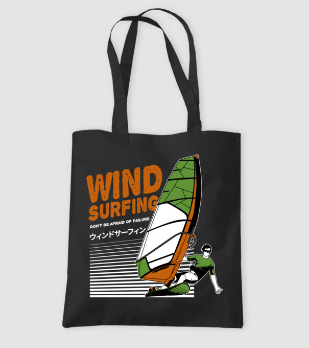 Wind Surf model negru pe tricou