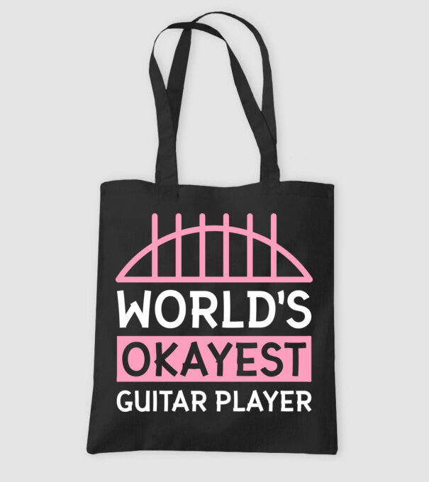 World's okayest guitar player model negru pe tricou