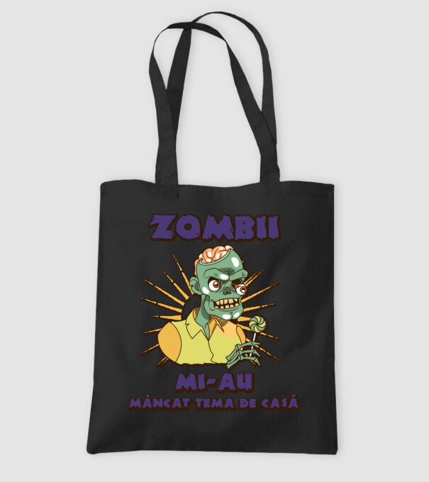 Zombii mi-au mâncat tema de casă model negru pe tricou