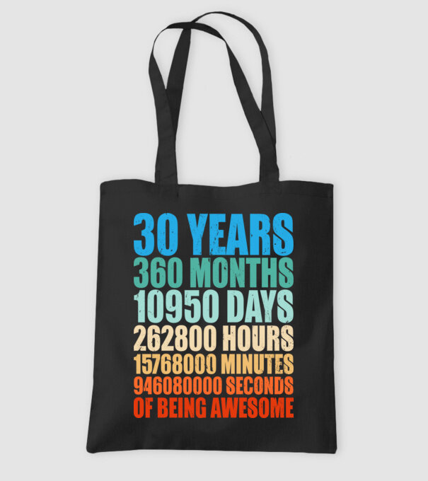 30 years of being awesome model negru pe tricou
