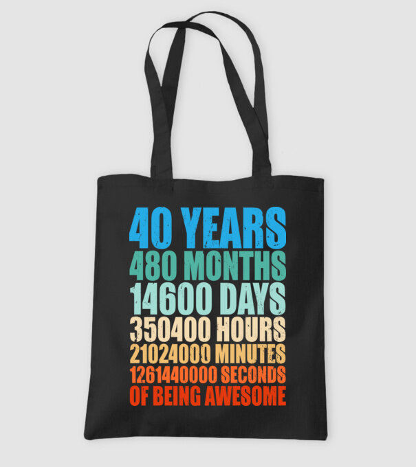 40 years of being awesome model negru pe tricou