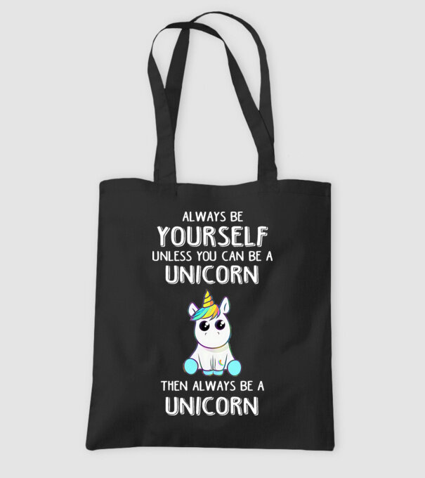 Always be yourself Unicorn model negru pe tricou