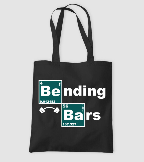 Bending bars model negru pe tricou