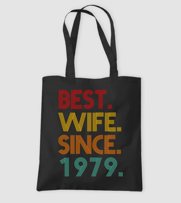 best wife since 1979 retro model negru pe tricou