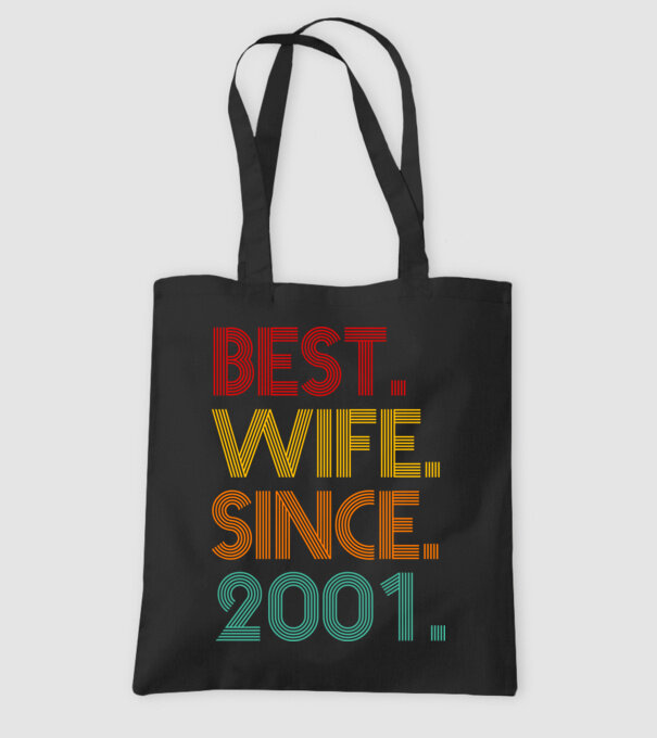 best wife since 2001 retro model negru pe tricou