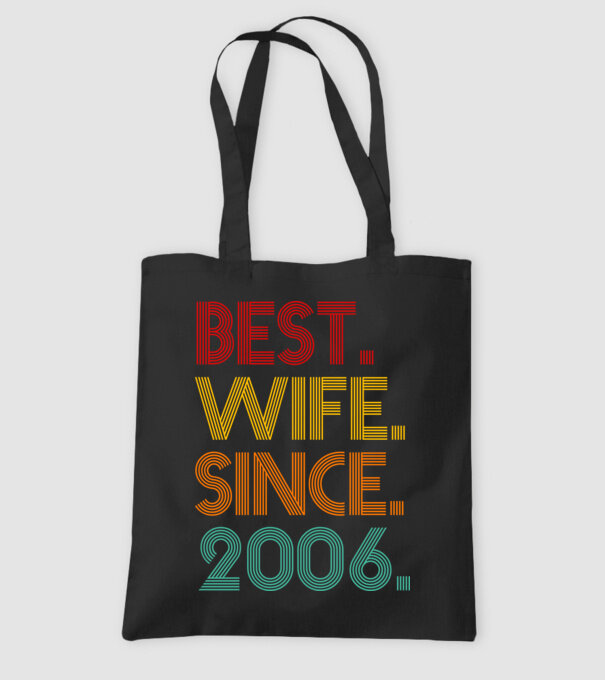 best wife since 2006 retro model negru pe tricou