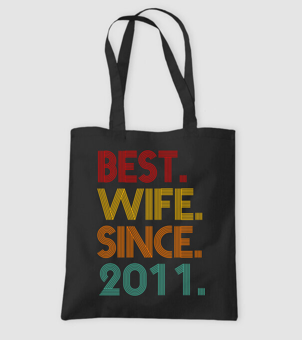 best wife since 2011 retro model negru pe tricou