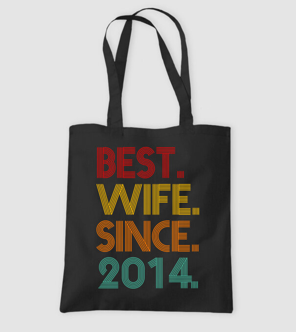 best wife since 2014 retro model negru pe tricou