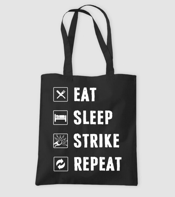 Bowling daily routine model negru pe tricou
