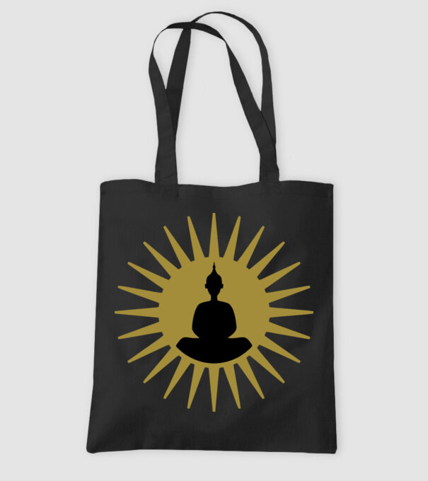 buddha star model negru pe tricou