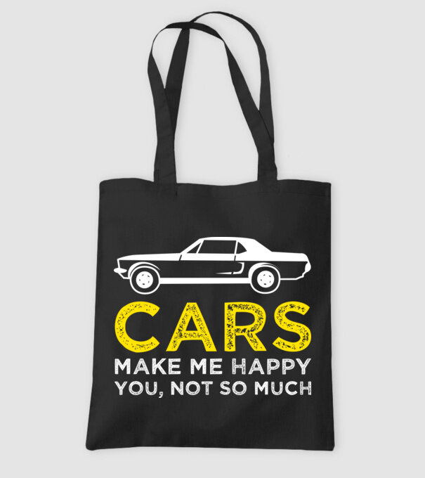 Cars make me happy you, not so much model negru pe tricou