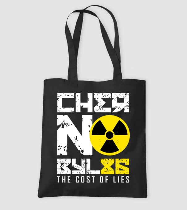'Chernobyl ''86 3 culori' model negru pe tricou