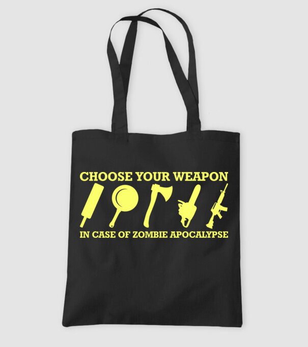 choose your weapon model negru pe tricou