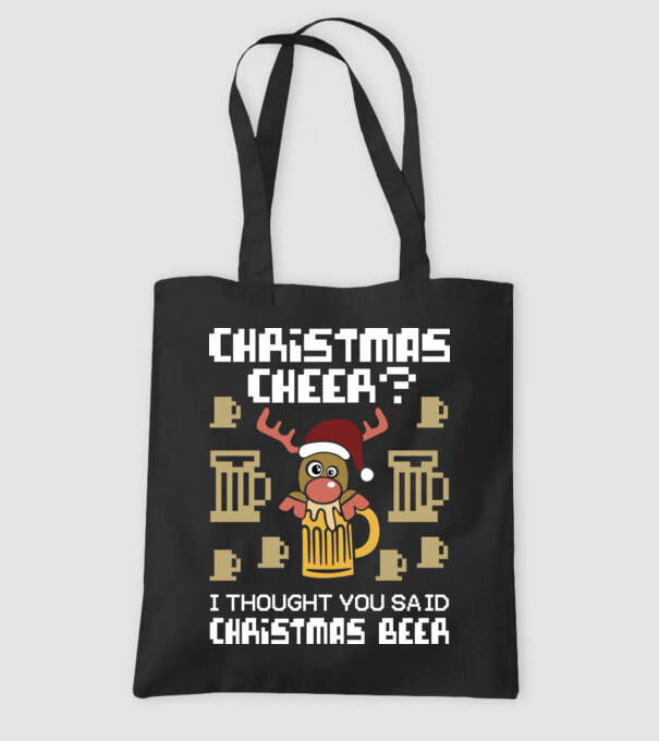 Christmas beer pulovăr urât model negru pe tricou