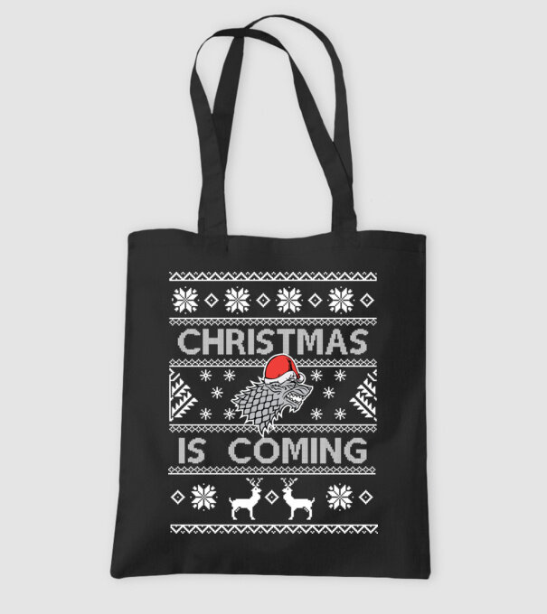 Christmas is Coming ugly sweater Game of Thrones model negru pe tricou