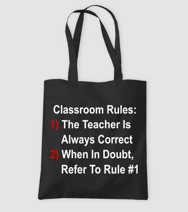 Classroom rules model negru pe tricou