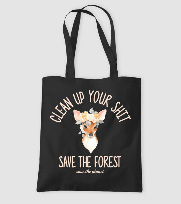 Clean up your shit model negru pe tricou