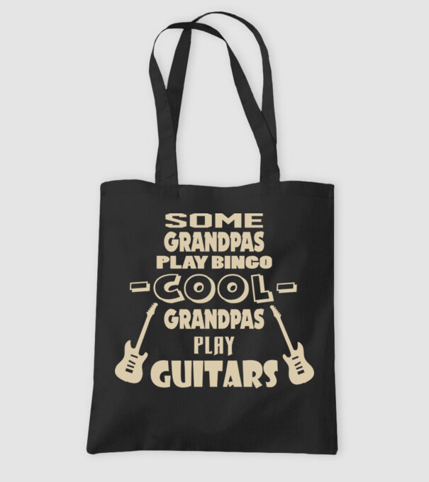 Cool grandpas play guitar model negru pe tricou