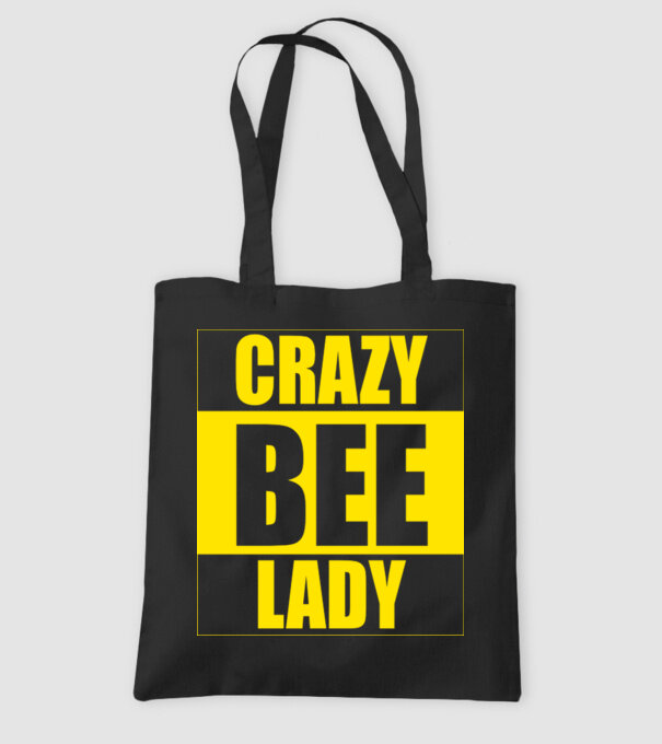 Crazy bee lady model negru pe tricou