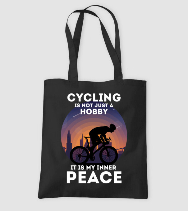 cycling is not just a hobby model negru pe tricou