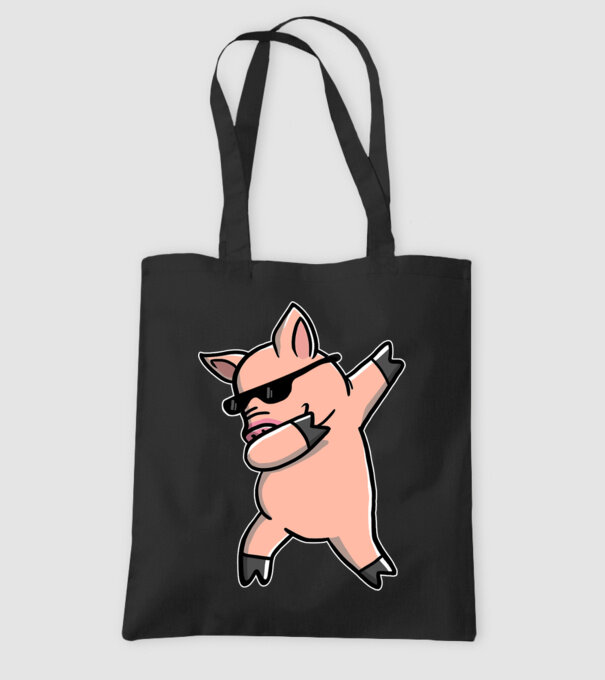 Porc dab model negru pe tricou