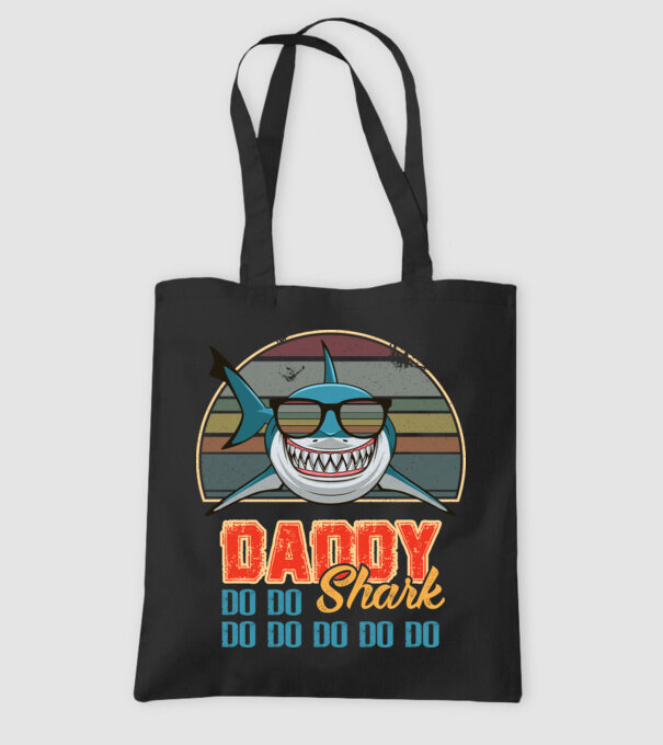 Daddy shark v2 model negru pe tricou