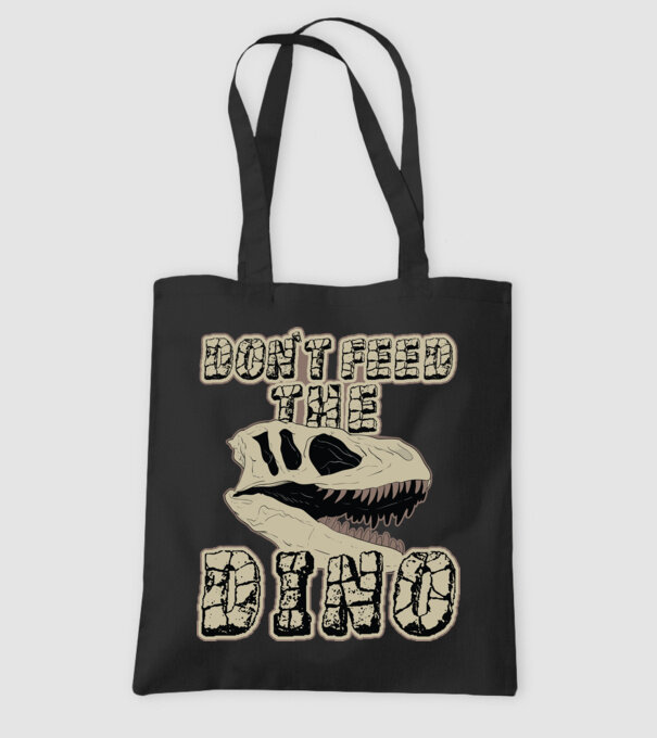 Dont feed the dino model negru pe tricou