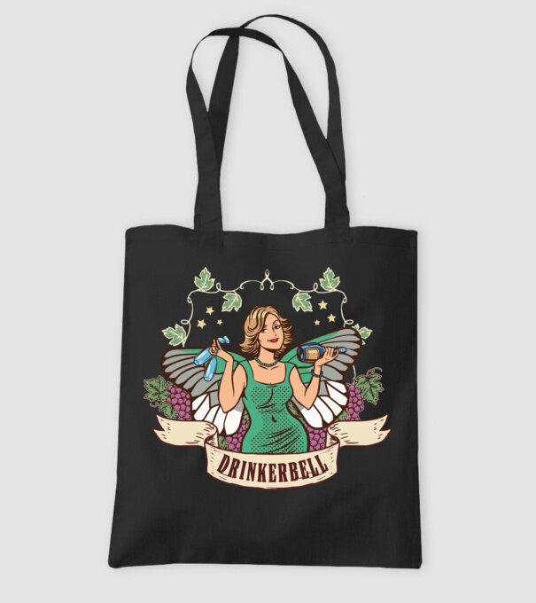 Drinkerbell model negru pe tricou