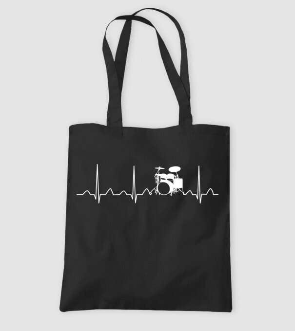 Drums heartbeat model negru pe tricou
