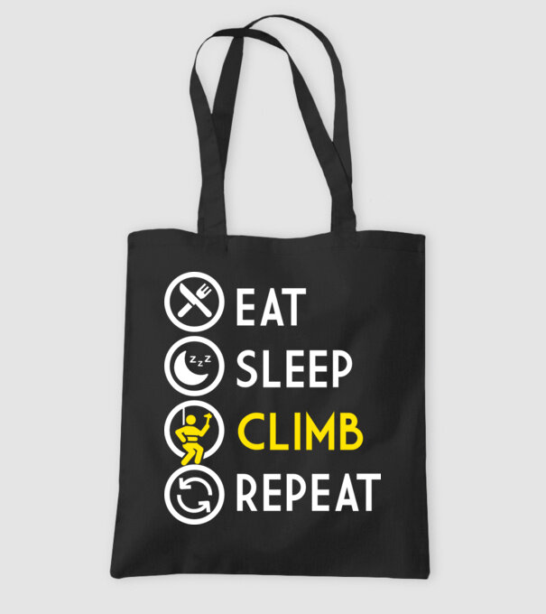 Eat sleep climb model negru pe tricou