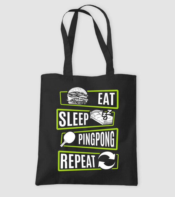 Eat sleep PING PONG repeat model negru pe tricou