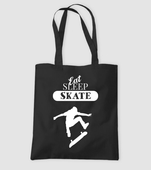 Eat sleep skate man model negru pe tricou