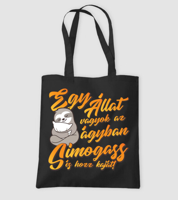 sunt un animal în pat, mângâie-mă și adu-mi mâncare! model negru pe tricou