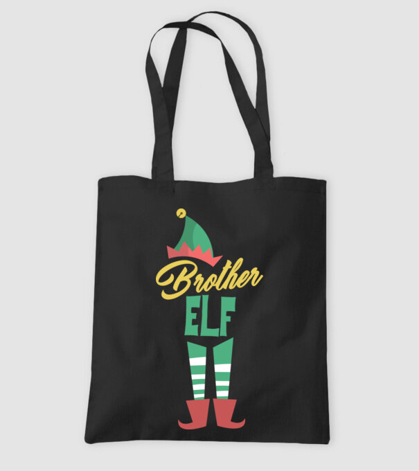 Elf family brother model negru pe tricou