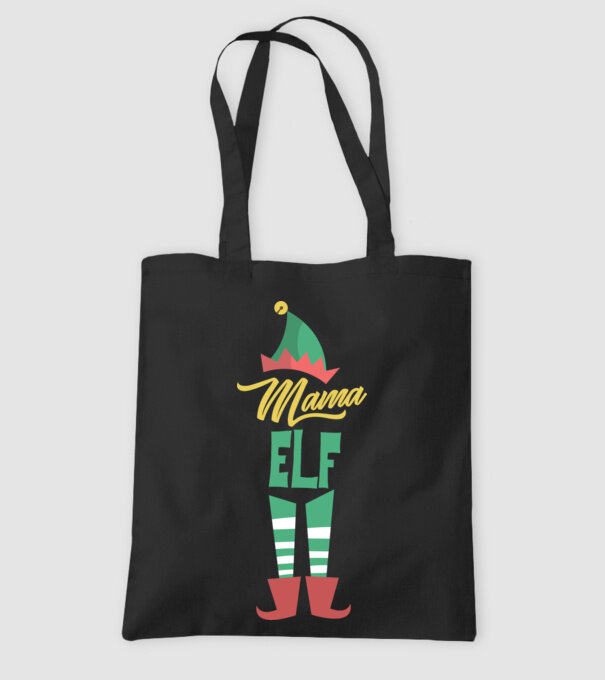 Elf family bunică model negru pe tricou