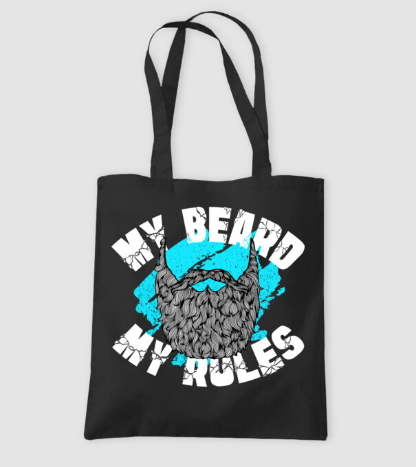 Barba mea, regulile mele (engleză) model negru pe tricou