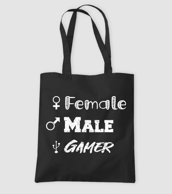 Female Male Gamer model negru pe tricou