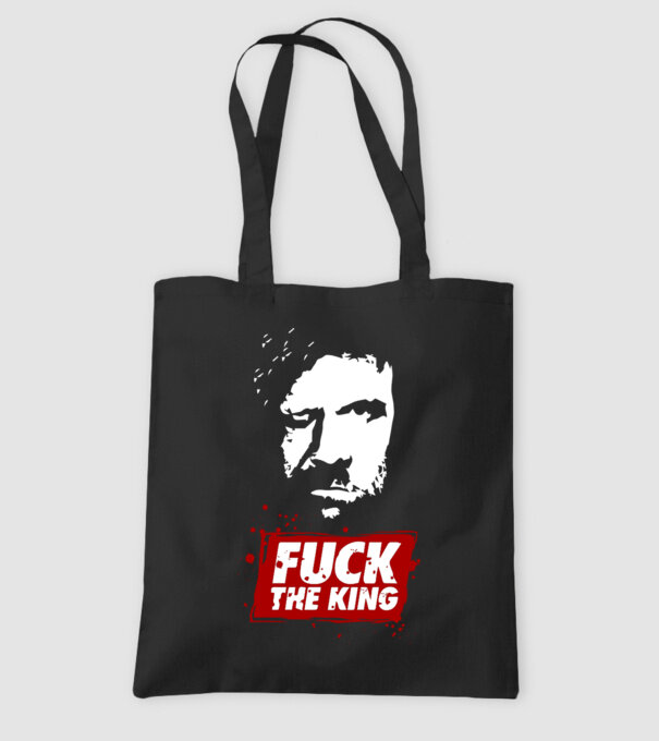 Fuck the king model negru pe tricou